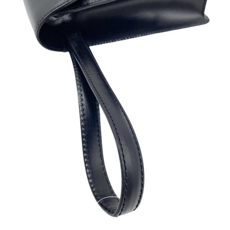LOEWE ロエベ クラッチバッグ アナグラム ディプロマティコ 361.75.001 ブラック系 カーフレザー メンズ リストレット シルバー金具 セカンドバッグ 超美品
