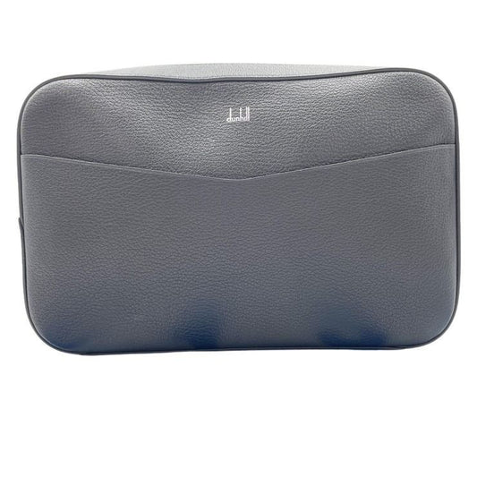 dunhill ダンヒル クラッチバッグ セカンドバッグ ブラック系 レザー メンズ リストレット シルバー金具 クラッチバッグ 美品