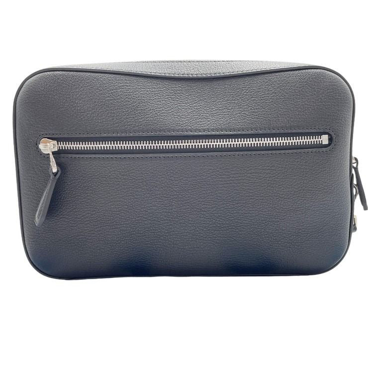dunhill ダンヒル クラッチバッグ セカンドバッグ ブラック系 レザー メンズ リストレット シルバー金具 クラッチバッグ 美品