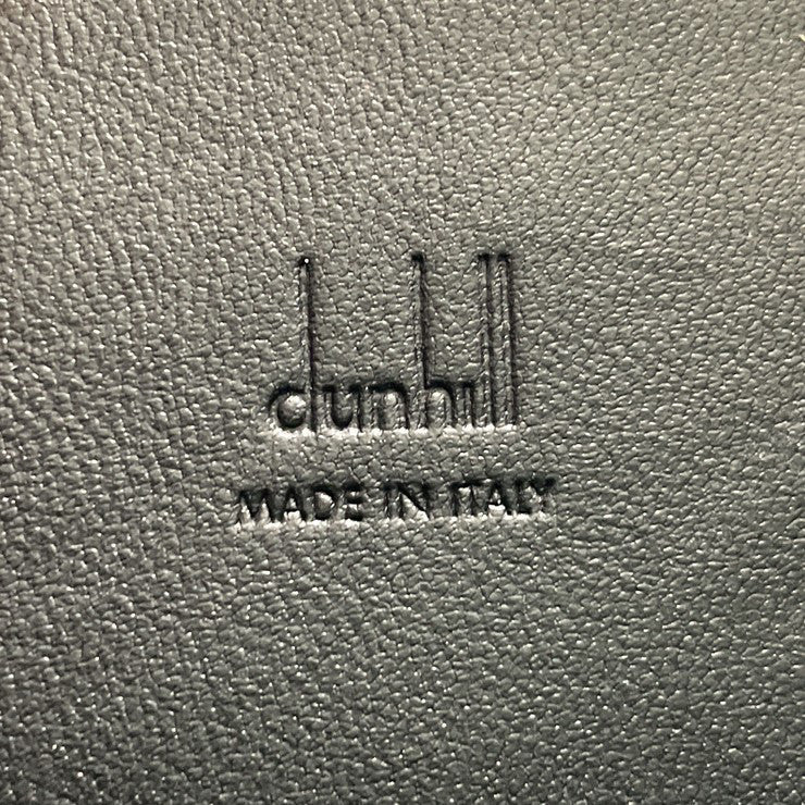 dunhill ダンヒル クラッチバッグ セカンドバッグ ブラック系 レザー メンズ リストレット シルバー金具 クラッチバッグ 美品