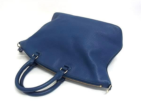 TORY BURCH トリーバーチ ハンドバッグ ブルー系 レザー レディース 2WAY 美品