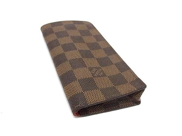 LOUIS VUITTON ルイヴィトン 眼鏡ケース エテュイ リュネット サンプール N62964 エベヌ（ブラウン）系 ダミエ ユニセックス 美品