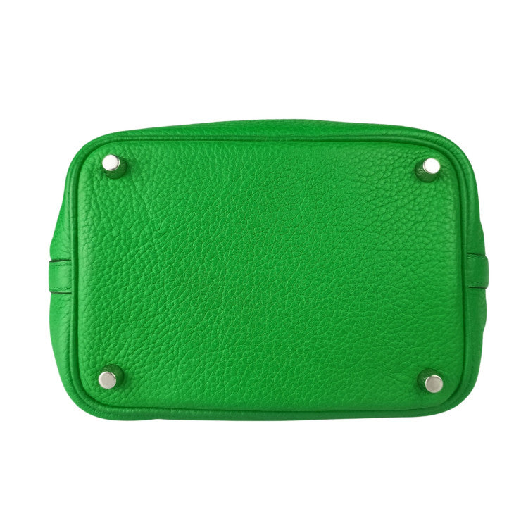 HERMES エルメス ハンドバッグ ピコタンロック PM バンブー（グリ−ン系） トリヨンクレマンス レディース シルバー金具 美品