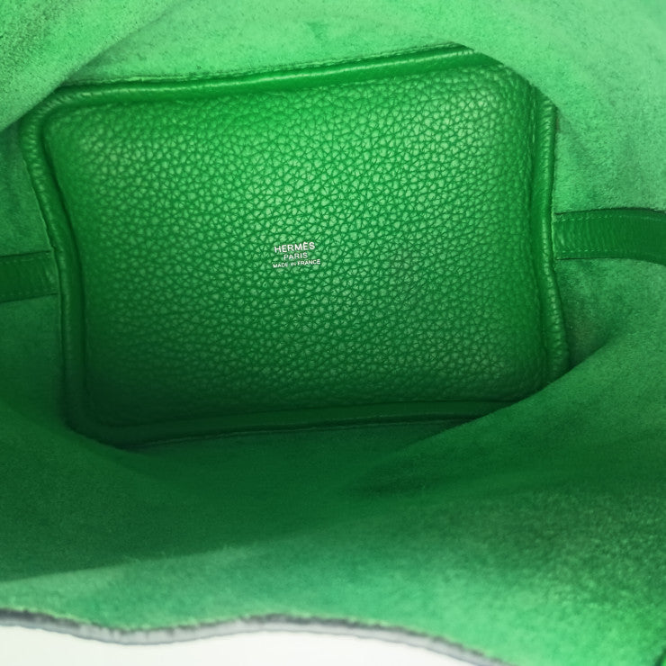 HERMES エルメス ハンドバッグ ピコタンロック PM バンブー（グリ−ン系） トリヨンクレマンス レディース シルバー金具 美品