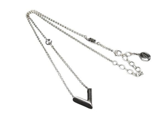 LOUIS VUITTON ヴィトン ネックレス エセンシャルV M63197 シルバー メタル ユニセックス