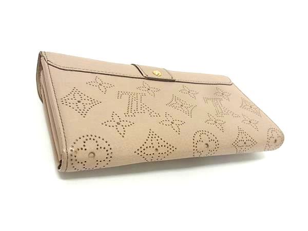 LOUIS VUITTON ヴィトン 財布 ポルトフォイユ イリス M58139 トープ(ベージュ系) モノグラムマヒナ レディース 二つ折り 長財布 ゴールド金具 美品