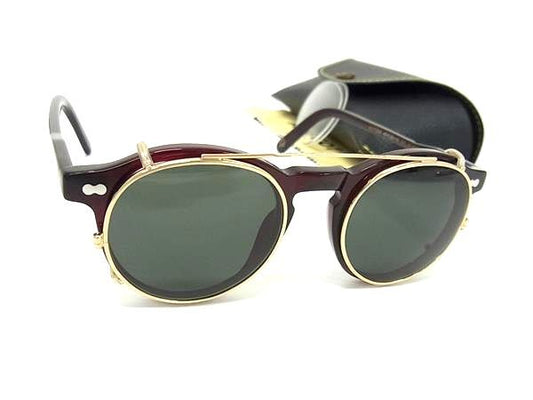 MOSCOT モスコット サングラス MILTZEN バーガンディ クリアグリーン プラスチック ユニセックス 超美品