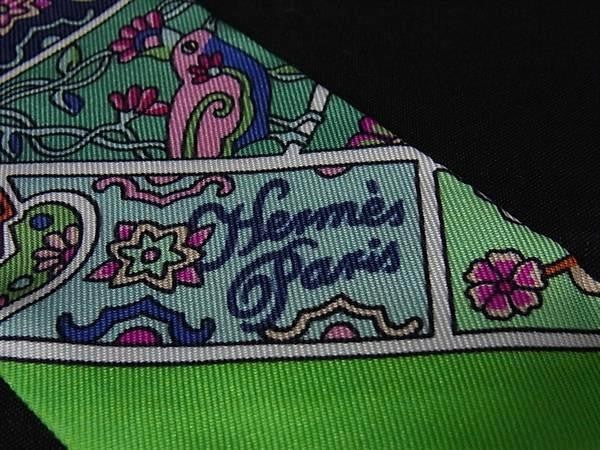 HERMES エルメス リボンスカーフ ツイリー 062983S 01 マルチカラー シルク100％ レディース Au Pays des Oiseaux Fleurs 咲く鳥たちの国で 新古未使用展示品