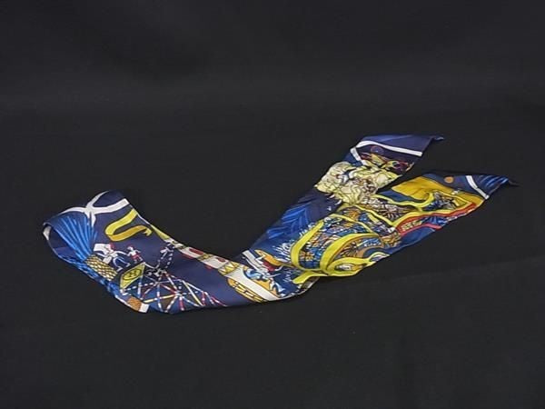 HERMES エルメス リボンスカーフ ツイリー マルチカラー シルク100％ レディース Exposition Universelle 万国博覧会