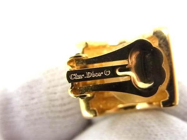 ChristianDior クリスチャンディオール イヤリング ゴールド メタル レディース ラインストーン クリップ式 美品