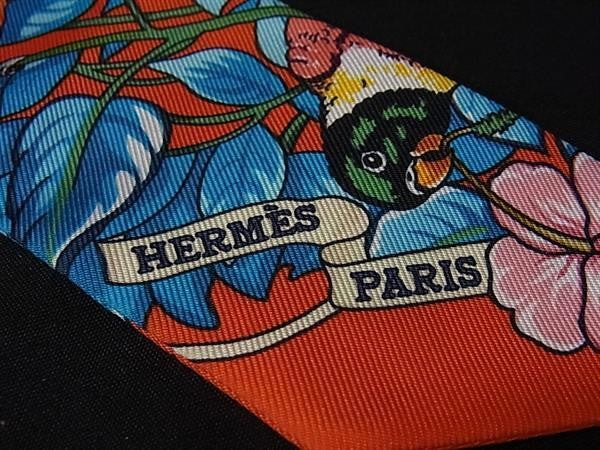HERMES エルメス リボンスカーフ ツイリー マルチカラー シルク100％ レディース Jungle Love Love ジャングルラブラブ 新品未使用展示品