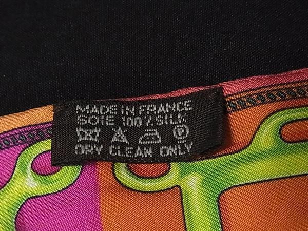 HERMES エルメス リボンスカーフ ツイリー マルチカラー シルク100％ レディース BOUCLERIE D ATTELAGE アトラージュのバックル 美品