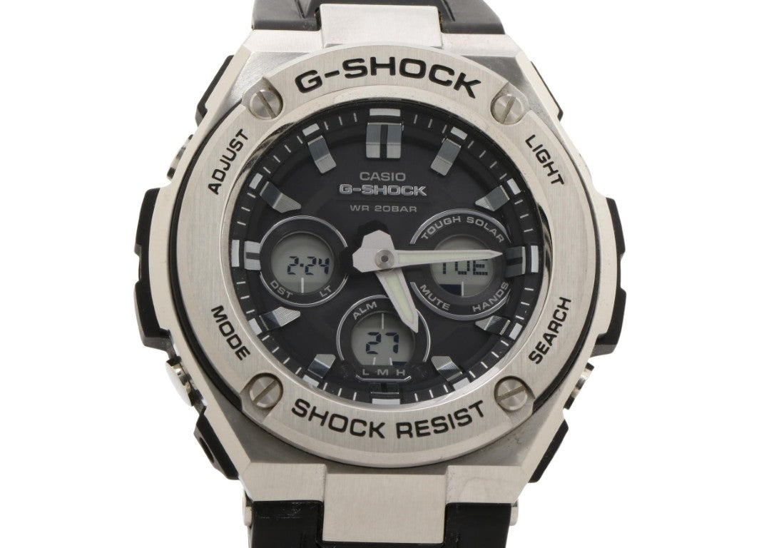 CASIO カシオ 時計 GSHOCK GSTEEL Gスチール GSTS3101A ブラック シルバー 樹脂／ステンレススチール メンズ アナデジ 超美品