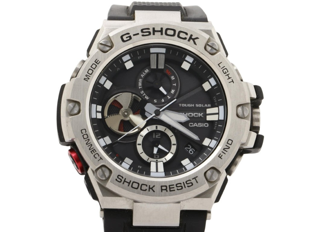CASIO カシオ 時計 GSHOCK GSTEEL GSTB100 Series GSTB100 ブラック シルバー 樹脂／ステンレススチール メンズ アナログ 美品