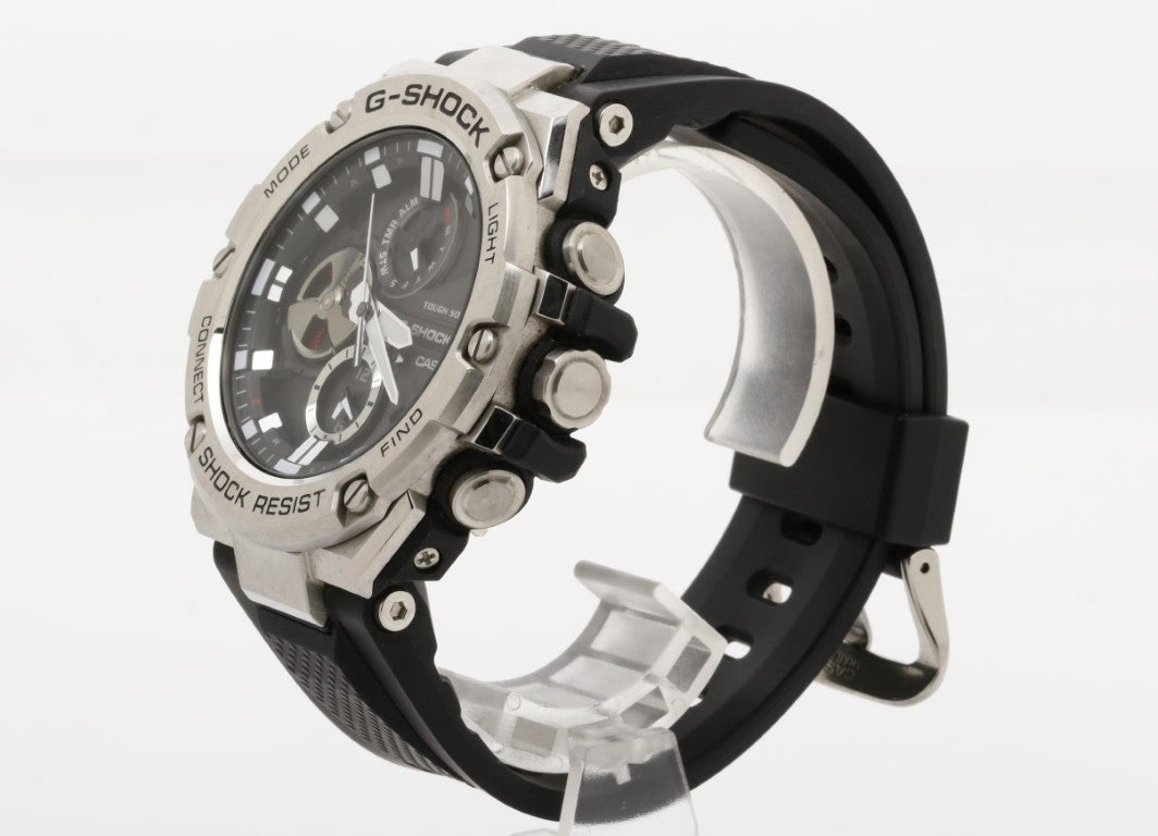 CASIO カシオ 時計 GSHOCK GSTEEL GSTB100 Series GSTB100 ブラック シルバー 樹脂／ステンレススチール メンズ アナログ 美品