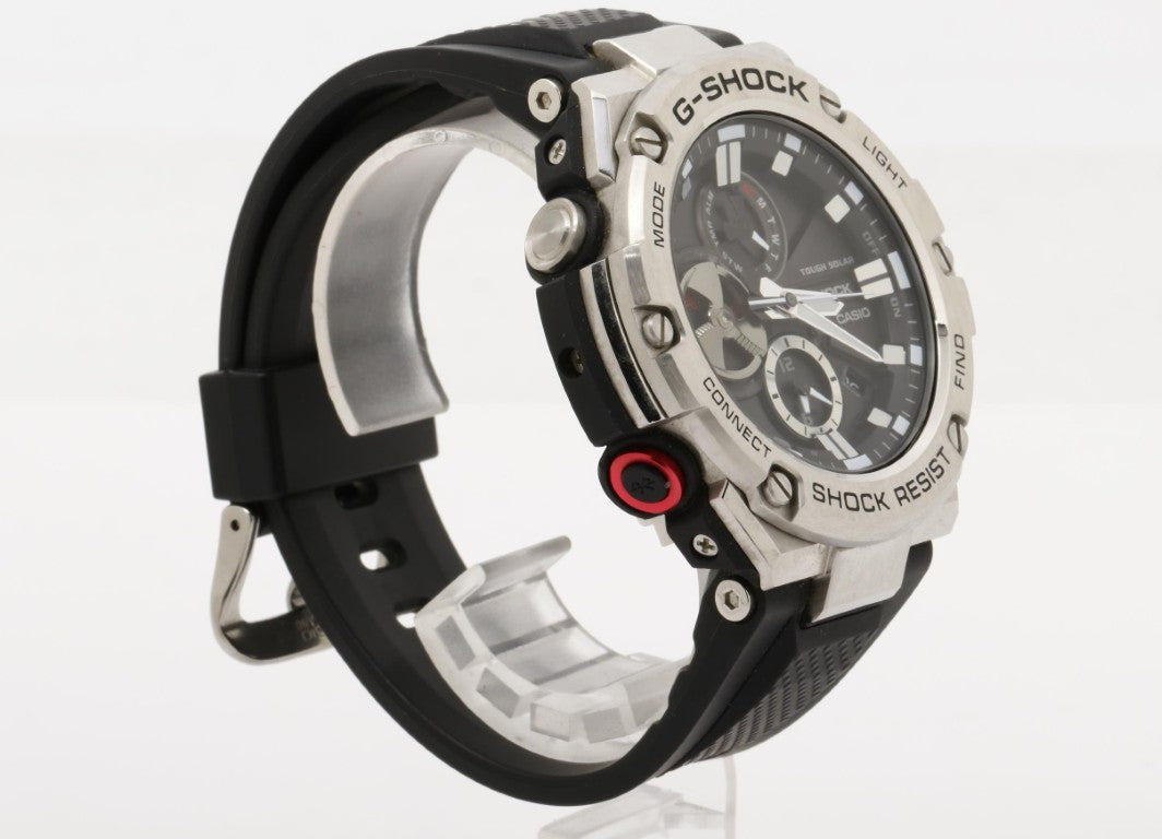 CASIO カシオ 時計 GSHOCK GSTEEL GSTB100 Series GSTB100 ブラック シルバー 樹脂／ステンレススチール メンズ アナログ 美品