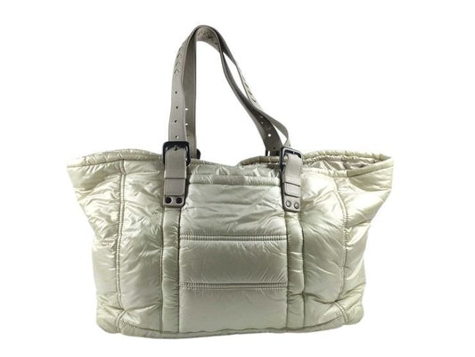 BOTTEGA VENETA ボッテガヴェネタ トートバッグ スピンネーカー イエロー系 ベージュ系 ナイロン レザー レディース イントレチャート ショルダーバッグ