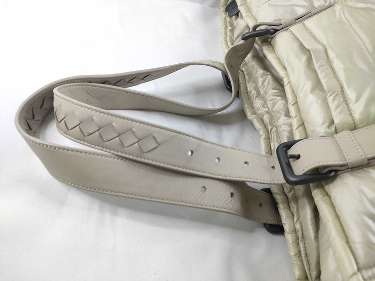 BOTTEGA VENETA ボッテガヴェネタ トートバッグ スピンネーカー イエロー系 ベージュ系 ナイロン レザー レディース イントレチャート ショルダーバッグ