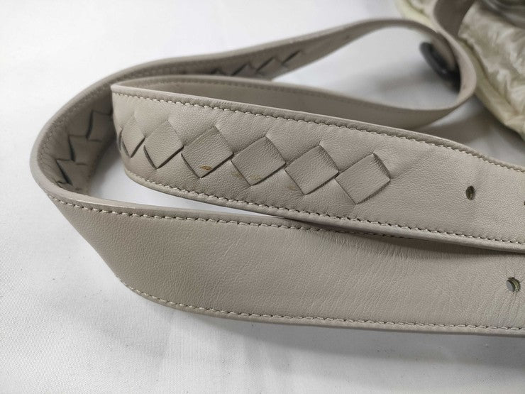 BOTTEGA VENETA ボッテガヴェネタ トートバッグ スピンネーカー イエロー系 ベージュ系 ナイロン レザー レディース イントレチャート ショルダーバッグ