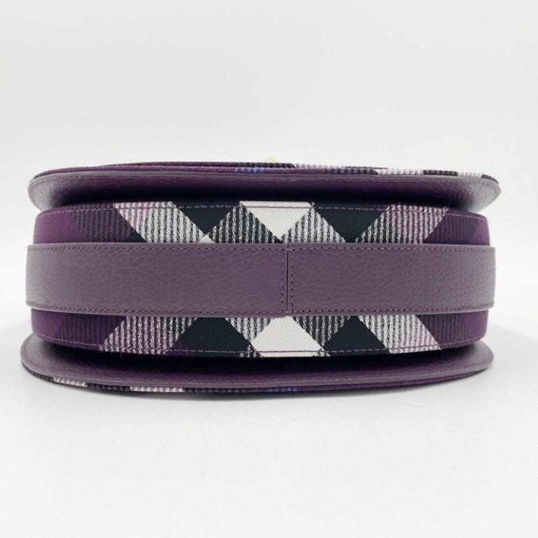 BURBERRY バーバリー ショルダーバッグ ロッキングホース バッグ 8093062 パープル系 キャンバス レディース ゴールド金具 超美品