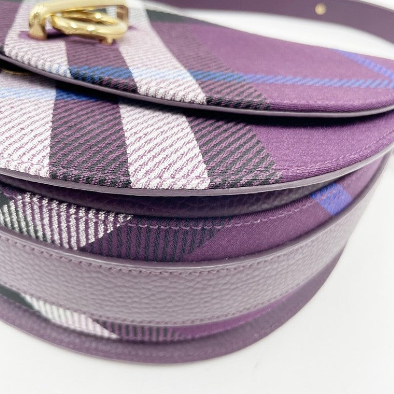 BURBERRY バーバリー ショルダーバッグ ロッキングホース バッグ 8093062 パープル系 キャンバス レディース ゴールド金具 超美品
