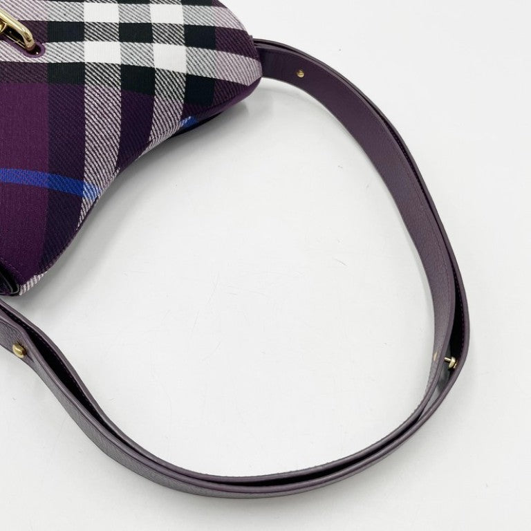 BURBERRY バーバリー ショルダーバッグ ロッキングホース バッグ 8093062 パープル系 キャンバス レディース ゴールド金具 超美品