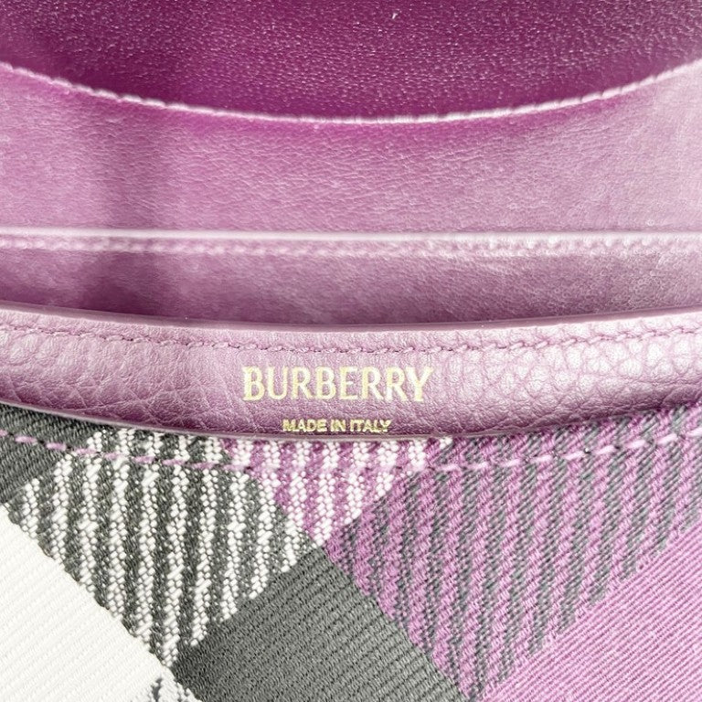 BURBERRY バーバリー ショルダーバッグ ロッキングホース バッグ 8093062 パープル系 キャンバス レディース ゴールド金具 超美品