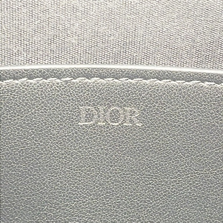 Christian Dior ディオール クラッチバッグ オブリーク ブラック系 キャンバス×レザー ユニセックス セカンドバッグ シルバー金具 美品