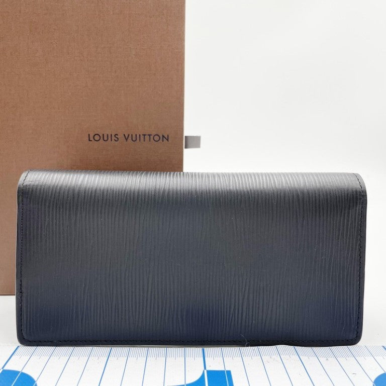 LOUIS VUITTON ルイヴィトン 長財布 ポルトフォイユ ブラザ M60622 ノワール(ブラック)系 エピ メンズ 二つ折り 美品
