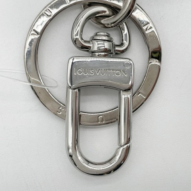 LOUIS VUITTON ルイヴィトン キーホルダー ポルトクレドラゴンヌ アエログラム M02066 ネイビー系 レザー メンズ キーリング シルバー金具 美品