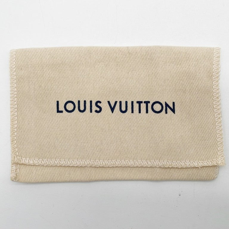 LOUIS VUITTON ルイヴィトン キーホルダー ポルトクレドラゴンヌ アエログラム M02066 ネイビー系 レザー メンズ キーリング シルバー金具 美品
