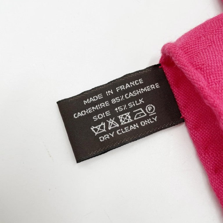 HERMES エルメス ストール ニューリブリス ストール ピンク系 カシミア85％ シルク15% レディース 超美品