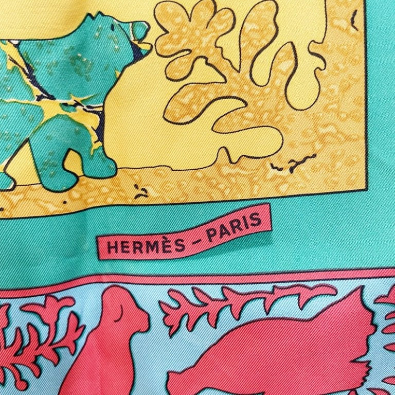 HERMES エルメス スカーフ カレ90 マルチカラー系 シルク100％ レディース EARLY AMERICA 大判 美品