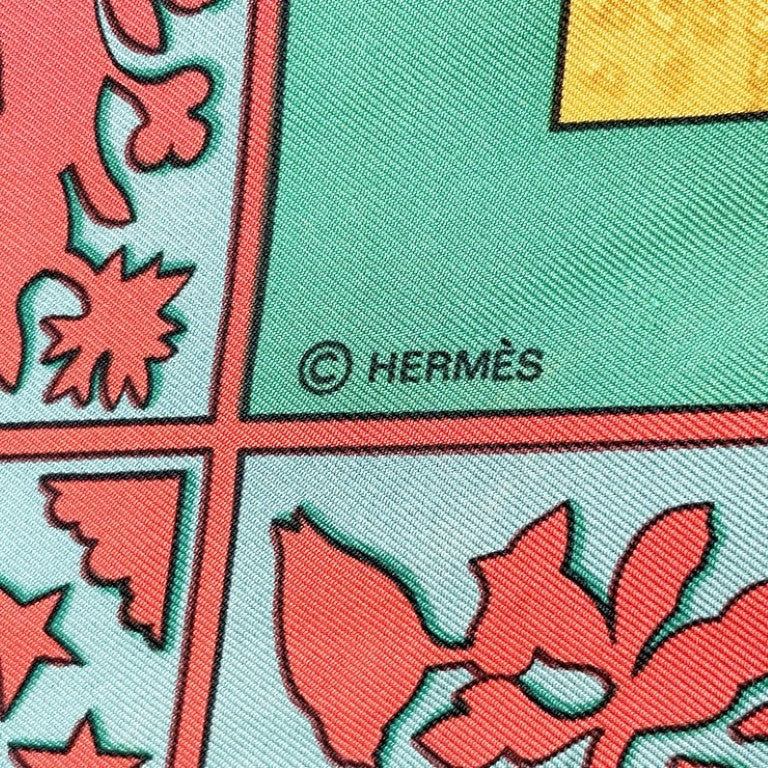 HERMES エルメス スカーフ カレ90 マルチカラー系 シルク100％ レディース EARLY AMERICA 大判 美品