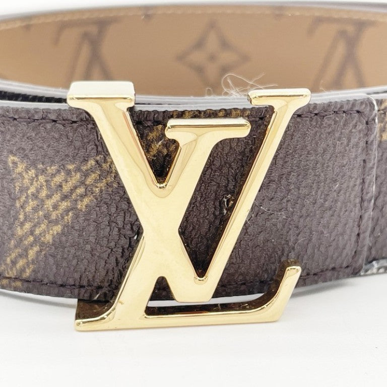 LOUIS VUITTON ルイヴィトン ベルト LV アイコニック リバーシブル ベルト M0149 ブラウン系 モノグラムリバース ユニセックス LVイニシャル ゴールド金具 美品