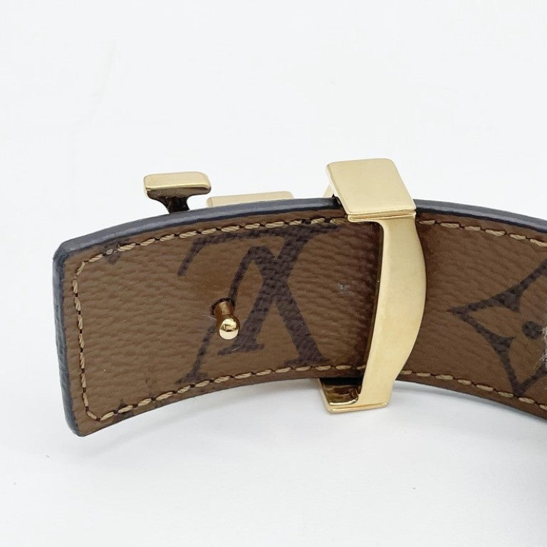 LOUIS VUITTON ルイヴィトン ベルト LV アイコニック リバーシブル ベルト M0149 ブラウン系 モノグラムリバース ユニセックス LVイニシャル ゴールド金具 美品
