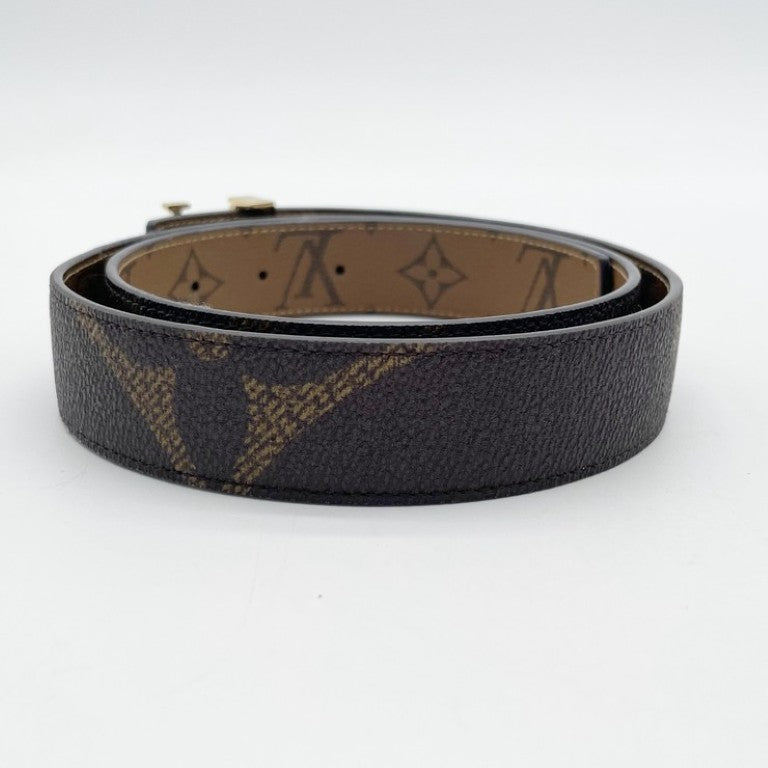 LOUIS VUITTON ルイヴィトン ベルト LV アイコニック リバーシブル ベルト M0149 ブラウン系 モノグラムリバース ユニセックス LVイニシャル ゴールド金具 美品