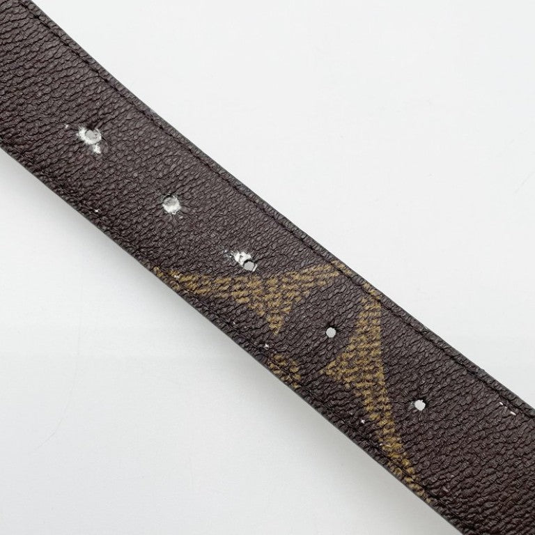 LOUIS VUITTON ルイヴィトン ベルト LV アイコニック リバーシブル ベルト M0149 ブラウン系 モノグラムリバース ユニセックス LVイニシャル ゴールド金具 美品