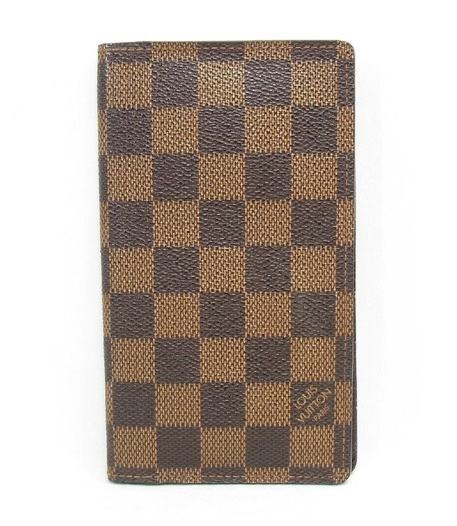 LOUIS VUITTON ルイヴィトン 手帳カバー ダミエ アジェンダ ポッシュ R20703 エベヌ系 PVC レザー ユニセックス 美品