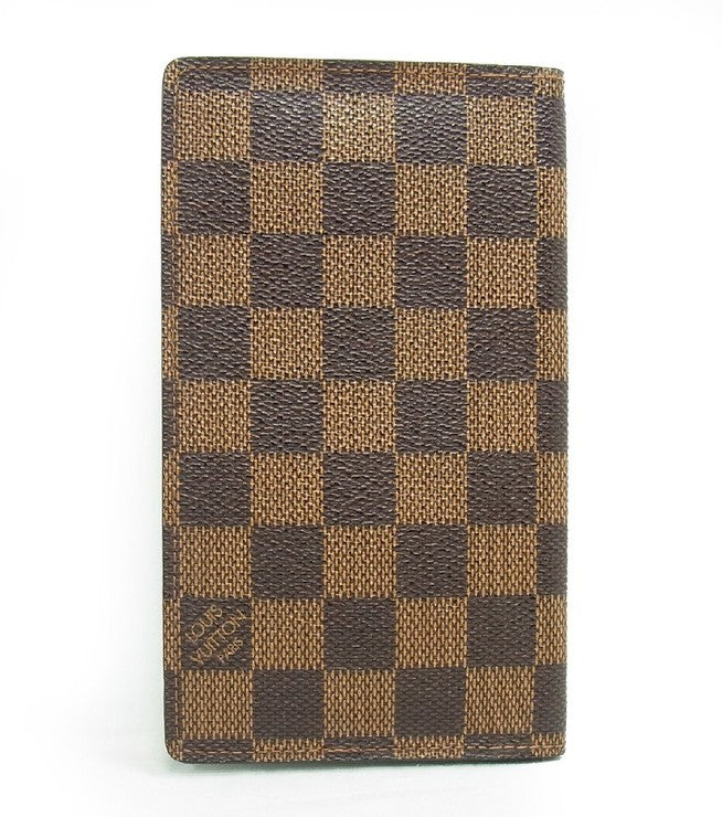 LOUIS VUITTON ルイヴィトン 手帳カバー ダミエ アジェンダ ポッシュ R20703 エベヌ系 PVC レザー ユニセックス 美品