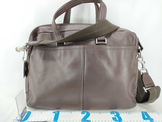 COACH コーチ ビジネスバッグ レガシー ジップ コミューター F70670 ダークブラウン系 レザー メンズ 2WAY ハンドバッグ 美品