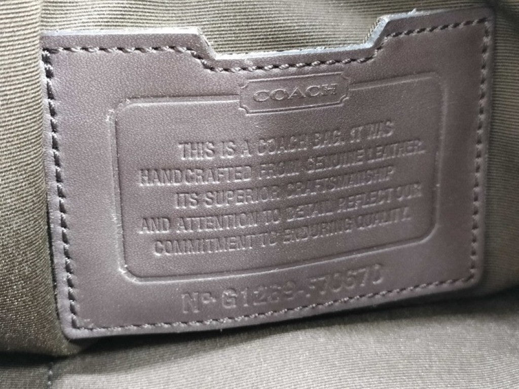 COACH コーチ ビジネスバッグ レガシー ジップ コミューター F70670 ダークブラウン系 レザー メンズ 2WAY ハンドバッグ 美品