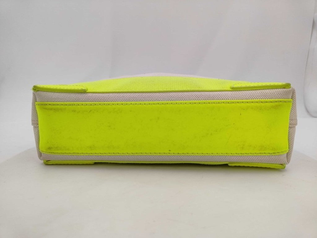 BALENCIAGA バレンシアガ ハンドバッグ ネイビーカバスXS 390346 イエロー系 ベージュ キャンバスxレザー レディース 2WAY 美品