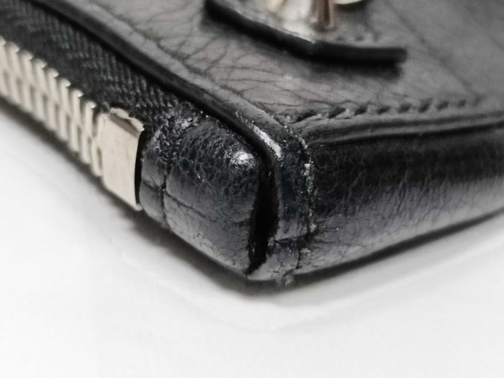 BALENCIAGA バレンシアガ クラッチバッグ シティ 362967 ブラック系 レザー ユニセックス シルバー金具 美品