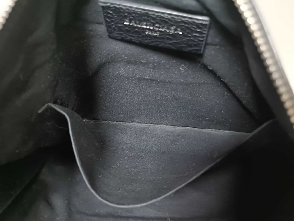 BALENCIAGA バレンシアガ クラッチバッグ シティ 362967 ブラック系 レザー ユニセックス シルバー金具 美品