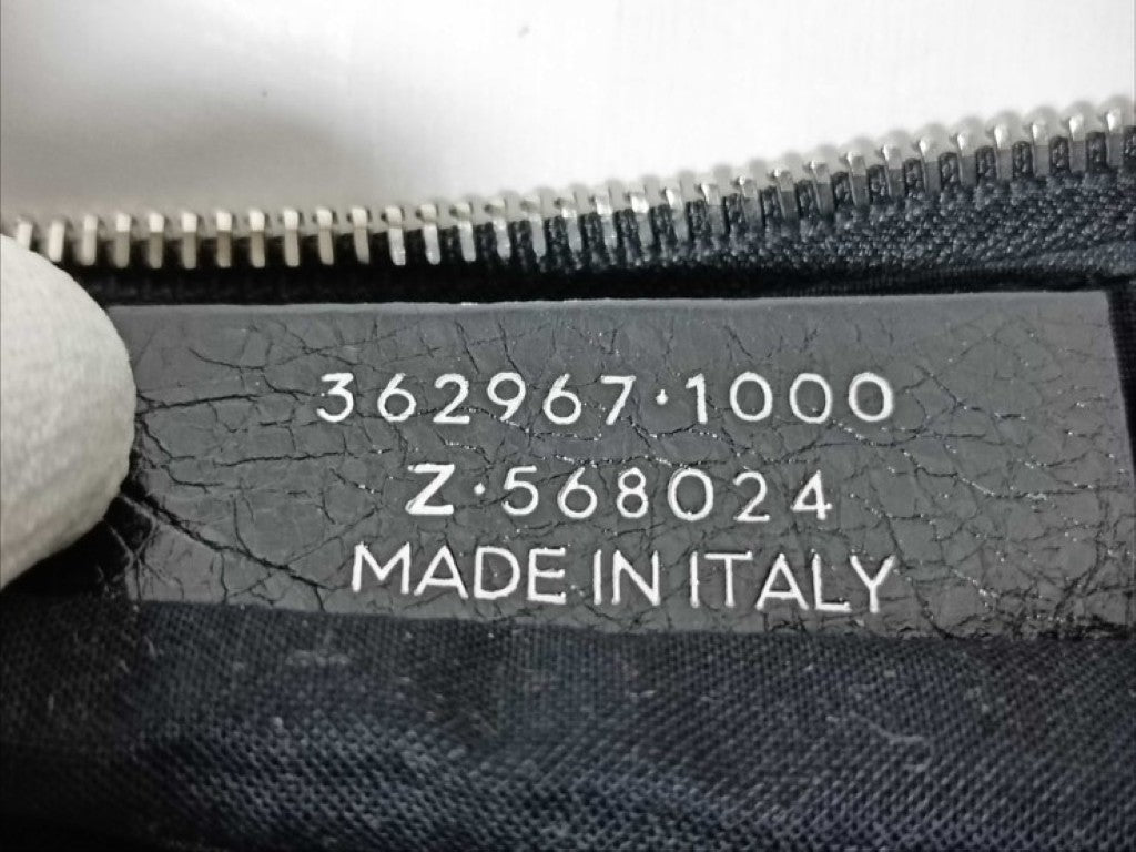 BALENCIAGA バレンシアガ クラッチバッグ シティ 362967 ブラック系 レザー ユニセックス シルバー金具 美品