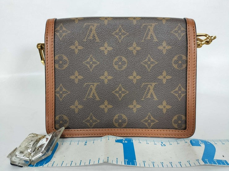 LOUIS VUITTON ルイヴィトン ショルダーバッグ モノグラム・リバース ドーフィーヌ MINI M44580 ブラウン系 PVC レザー レディース ゴールド金具 美品