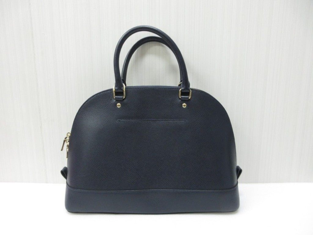 COACH コーチ ハンドバッグ ドームド サッチェル F37218 ネイビー系 レザー レディース 2WAY ショルダーバッグ 美品