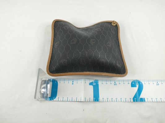 Christian Dior ディオール ポーチ ハニカム ブラウン系 PVC レザー レディース 総柄 美品