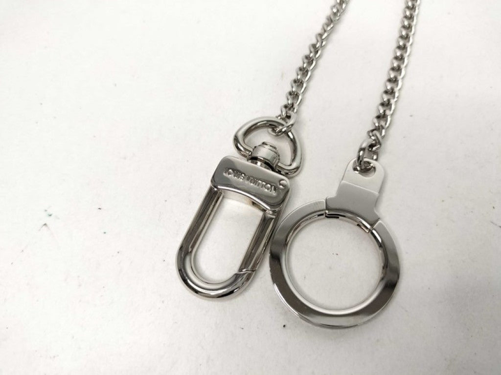 LOUIS VUITTON ルイヴィトン キーホルダー シェンヌ アノクレ M58021 シルバー系 メタル メンズ ウォレットチェーン 美品
